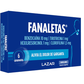Caramelos Fanaletas Anestésico Local 6 unidades
