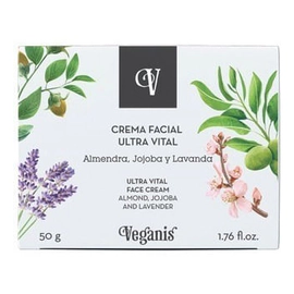 Veganis Crema Facial Ultra Vital Almendra Jojoba Lavanda 50g