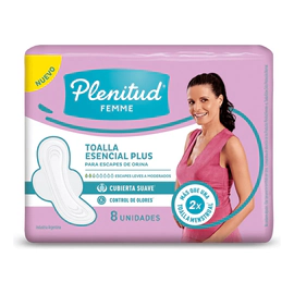 Plenitud Toalla Femme Esencial Plus Larga 8 Unidades