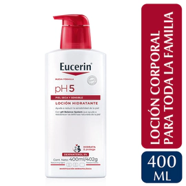 Loción corporal hidratante pH5 Eucerin para piel seca y sensible x 400 ml