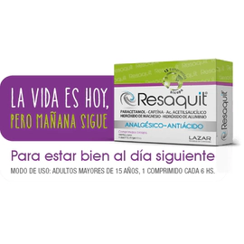 Resaquit Analgésico Antiácido Resaca  (25x4) 100 comprimidos bicapa