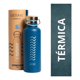 Botella Isotérmica Reutilizable Meraki 600ml Color Agua Azul