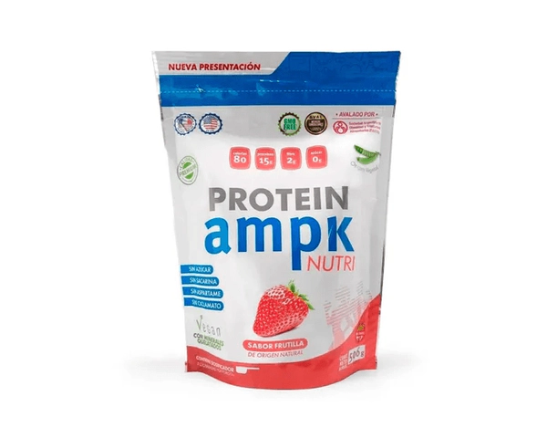 Suplemento Ampk Protein Vegan Sabor Frutilla X 506 Gr Envío