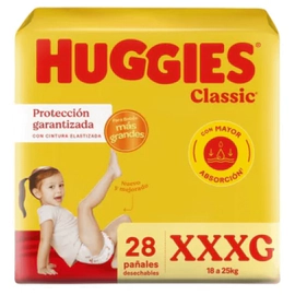 Pañales Huggies Classic Xxxg 28 Unidades