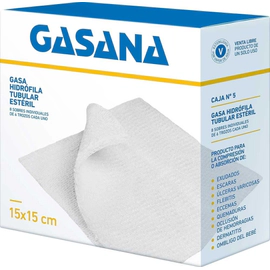 Gasana Gasa Hidrófila Tubular 15 X 15cm 8 Sobres X 6 Trozos
