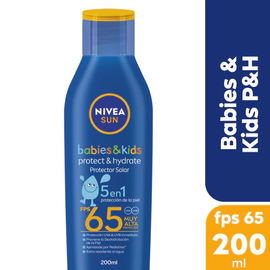 Protector Solar Nivea Sun Protect & Hydrate Babies & Kids 5 en 1 FPS 65 200ml
