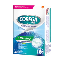 Corega Tabs 30 Tabletas Limpiadoras Para Prótesis Dental