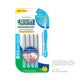 Gum Cepillo Interdental Proxabrush 1.6 Mm X 4 Unidades