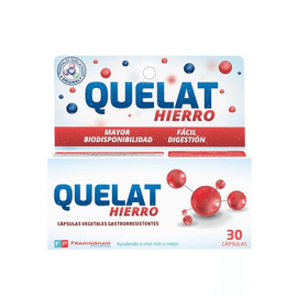 Quelat Hierro Mayor Tolerancia Gástrica x 30 Cápsulas