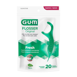 Gum Flossers - Hilo Dental Con Mango Menta Refrescante 20u.