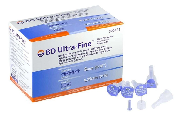 Bd Ultra Fine Tm Agujas 8mm X 31g 100 Unidades
