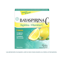 Bayaspirina C con Aspirina + Vitamina C x 24 sobres sabor Limón