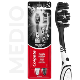 Colgate Cepillo Dental Max White Carbón Remueve Manchas 2 unidades