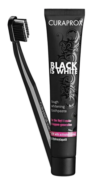 Curaprox Crema Dental Blanqueadora Black Is White + Cepillo