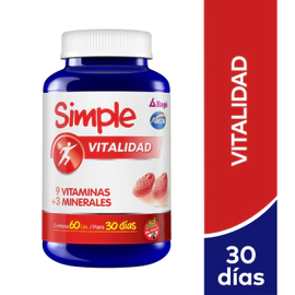Simple Vitalidad por 60 pastillas sabor a frutilla