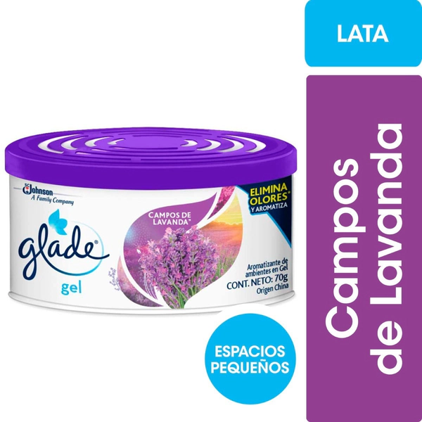 Glade Auto Campos De Lavanda Aromatizante Mini Gel 70g
