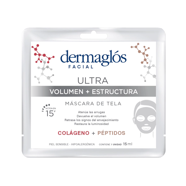Dermaglós Máscara Facial de Tela Volumen y Elasticidad 15 ml