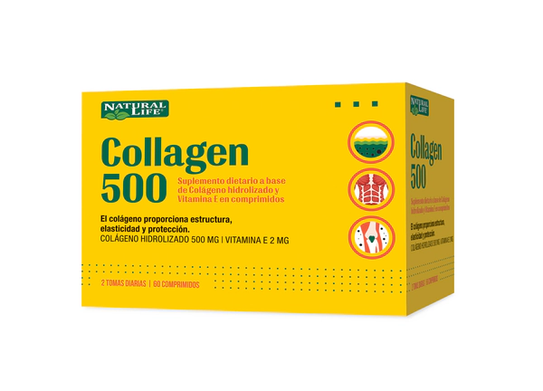 Suplemento Nutricional Natural Life Colágeno Hidrolizado 500mg 60 Comprimidos