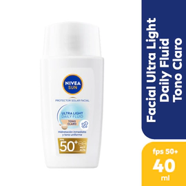 Protector solar facial NIVEA SUN Ultra Light Daily Fluid Tono Claro FPS 50+ para