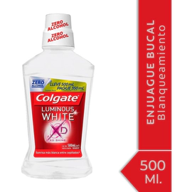 Colgate Enjuague Bucal Luminous White 500ml Y Pague 350ml