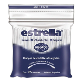Estrella Hisopos Descartables De Algodón Bolsa Zipper 125u
