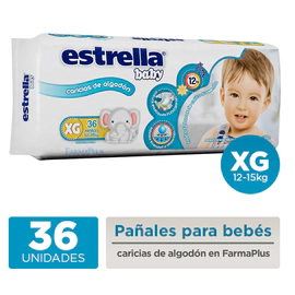 Estrella Baby Hiperpack Talle Xg X 36 Pañales De 12 A 15kg