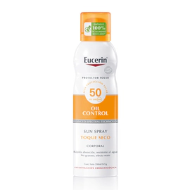 Protector solar corporal en spray Eucerin Toque Seco para piel sensible FPS 50 x