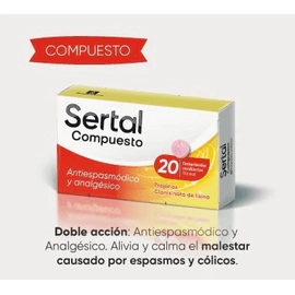 Sertal Compuesto VL Antiespasmódico y Analgésico 20 comprimidos recubiertos