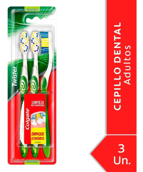 Colgate Twister Medio Cepillo Dental 3 Unidades