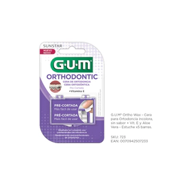 Gum Cera De Alivio Para Ortodoncia Ortho Wax Sin Sabor 5uds