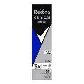 Antitranspirante Rexona Clinical Clean Men Aerosol 96h 150ml