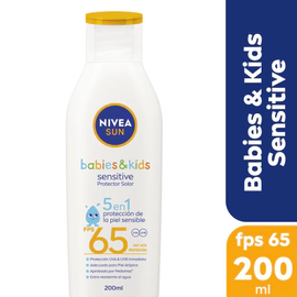 Protector solar NIVEA SUN Babies & Kids Sensitive FPS 65 Piel sensible x 200 ml