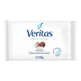 Veritas Jabón De Tocador Barra Coco Con Aceite Natural 100g