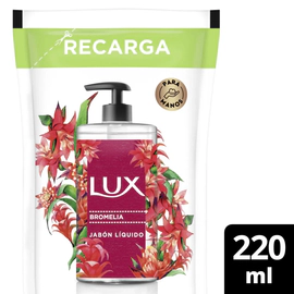 Jabón Liquido Lux Glicerina Bromelia Refil 220ml Doypack