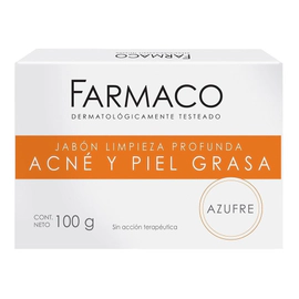 Farmaco Azufre Jabón En Barra Acné Y Piel Grasa 100g