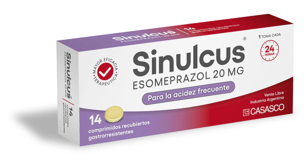 Antiácido Sinulcus 20mg Esomeprazol 14 comprimidos