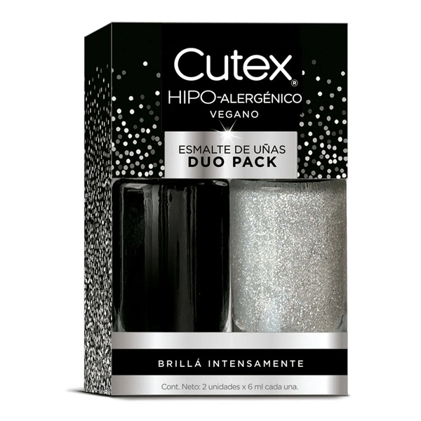 Esmalte Cutex Pack Duo Glitter Celebracion/noche Estrellada