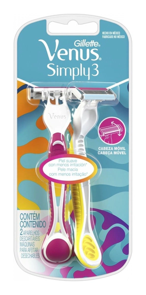 Gillette Máquinas De Afeitar Venus Simply3 X 2 Unidades