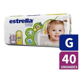 Estrella Baby 12hs Pañal Grande X 40 Unidades