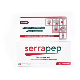 Serrapep Enzima Serrapeptasa Capsulas Vegetales X 12 Caps
