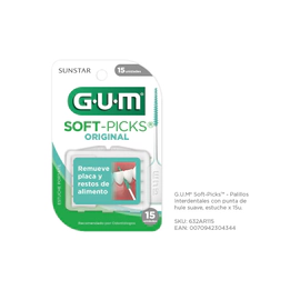 Gum Soft Picks Palillos Interdentales De Hule 15uds