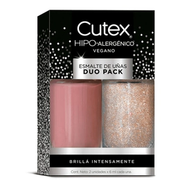 Esmalte Cutex Pack Duo Glitter Celebracion/rosa