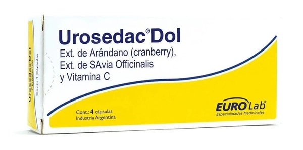 Eurolab Urosedac Dol Molestias Asociadas A Cistitis Ardor 4 Cápsulas