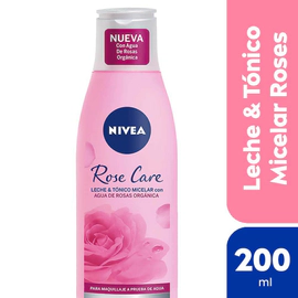 Leche y tónico micelar 2 en 1 NIVEA Rose Care para todo tipo de piel x 200 ml