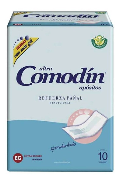 Comodin Ultra Apósito Refuerza Pañal Extra Grande 10 U