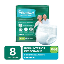 Plenitud Classic Ropa Interior Desechable Talle P/M 8 Unidades