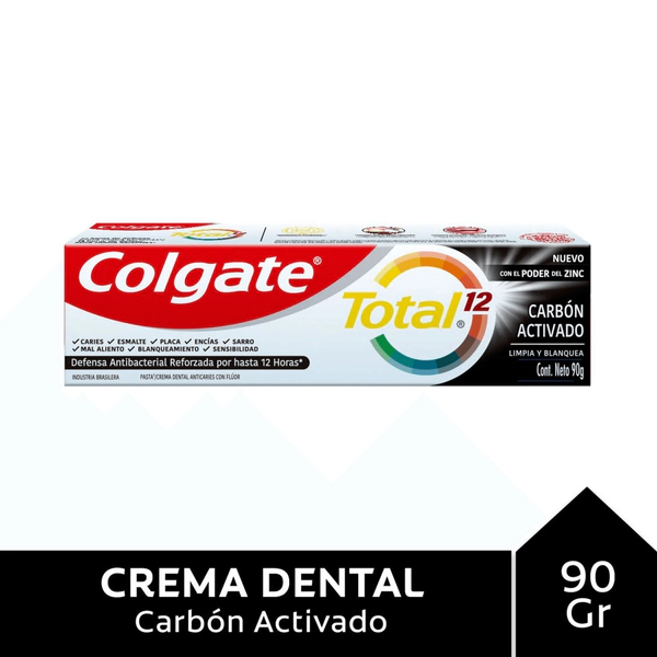 Colgate Crema Dental Total 12 Carbón Activado 90g