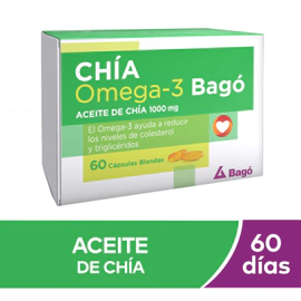 Chia Omega 3 Bagó suplemento dietario 60 cápsulas blandas