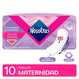 Toalla Higiénica Nosotras Maternal Suave Sin Alas 10 Unidades