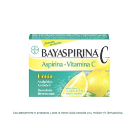 Bayaspirina C con Aspirina + Vitamina C x 12 sobres sabor Limón